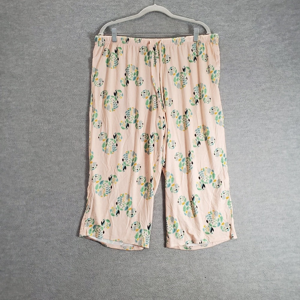 Disney Women‎ Sleepwear Large Pink Pajama Pants Mickey Mouse All Over Print
